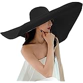 Oversized Beach Straw Hats for Women Extra Large Wide Brim Beach Hat Foldable Roll up Floppy Sun Hat Summer UV Protection