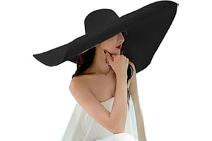 MOONWANG Oversized Beach Straw Hats for Women Extra Large Wide Brim Beach Hat Foldable Roll up Floppy Sun Hat Summer UV Protection