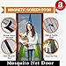Magnetic Screen Door Curtain Full Frame Velcro Mosquito Net,Close Automatically Tightly Keep Bugs Out,Lets Fresh Air In,Toddler And Pet Friendly (36''x83'' - Fits doors up to 34''x82'' Max)