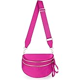 Lushandy Bum Bag Women's Checkered Crossbody Bag Nylon Cross Body Bags Plaid Mom Everyday Purse for Travel