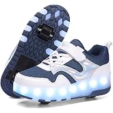 HHSTS Kids Shoes - New Upgraded with Wheels LED Light Color Shoes Shiny Roller Skates Skate Shoes Simple Kids Gifts Boys Girls The Best Gift for Party Birthday Christmas Day