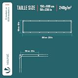 VOUNOT 1.5x6m Waterproof Tarpaulin 240 g/m² Heavy Duty Aluminum Eyelets Brown view 3