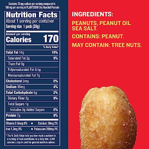 PLANTERS SALTED PEANUTS 10 CT BOX, 1 OZ PACKS, PACK OF 6