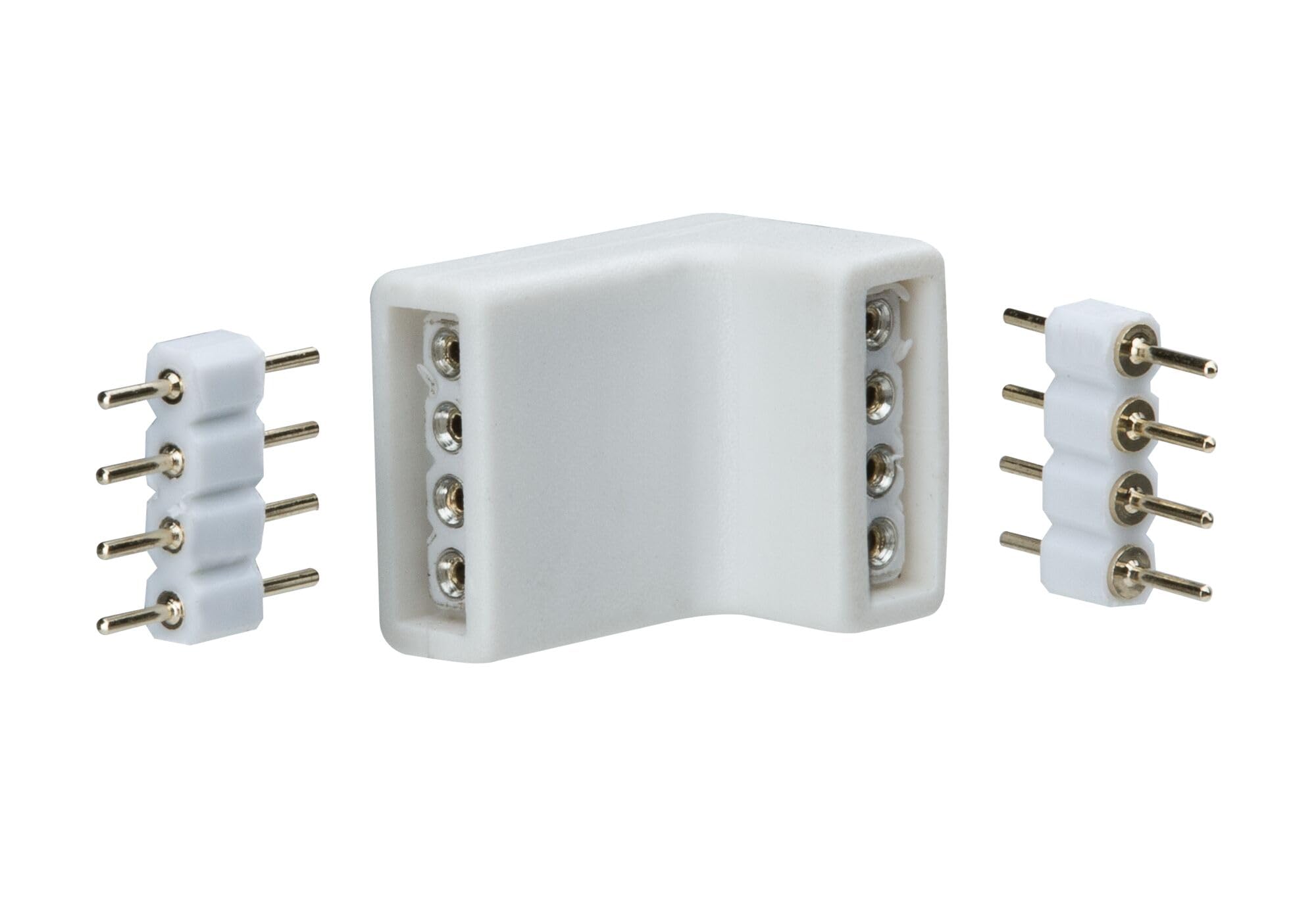 Paulmann 70334 YourLED Corner Connector for LED Strip 4-Pack Strip Accessory White Black Plastic 2X White 2X Black incl. 4-Way pin