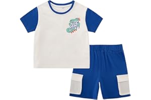 Jobakids Boys Summer Fashion Casual Short Sleeve T-Shirt and Shorts Set