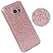 Galaxy S7 Case, Imikoko™ Rose Gold Luxury Hybrid Beauty Crystal Rhinestone with Gold Sparkle Glitter PC Hard Protective Diamond Case Cover for Samsung Galaxy S7 (Bling Rose Gold)
