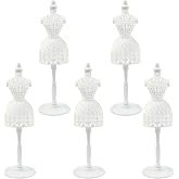 AUEAR, 5 Pack Dress Forms Cloth Gown Plastic Mannequin Display Support Holder Model Stand Accessories for Dresses