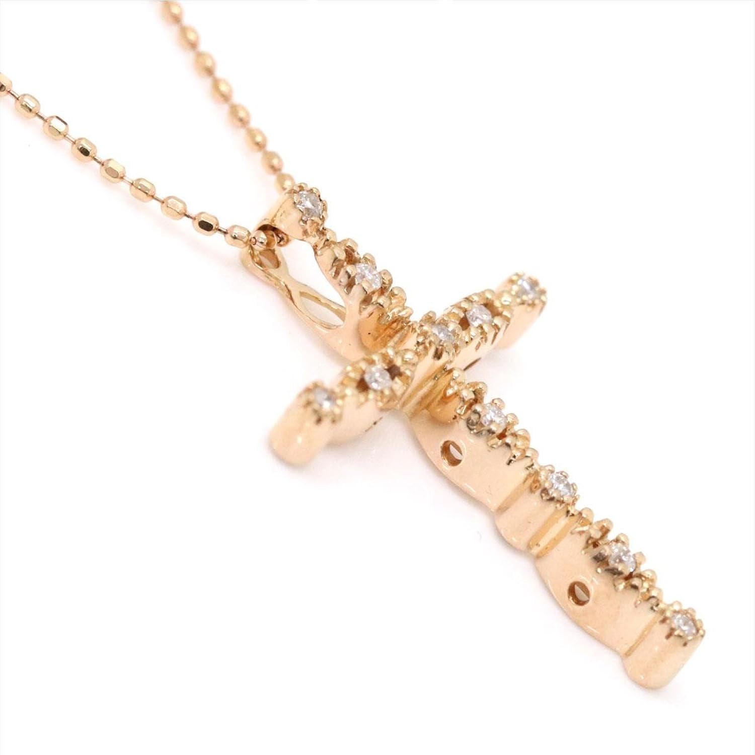 100 安い ネックレス 0 09ct ダイヤ クロスモチーフ Follifollie フォリフォリ 39cm B079q76g2z 中古 証明書付き 18金 K18pg ネックレスペンダント Jurnal Ulb Ac Id