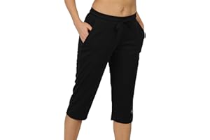 icyzone Capri Sweatpants for Women - French Terry Workout Cropped Joggers Athletic Lounge Pants with Pockets