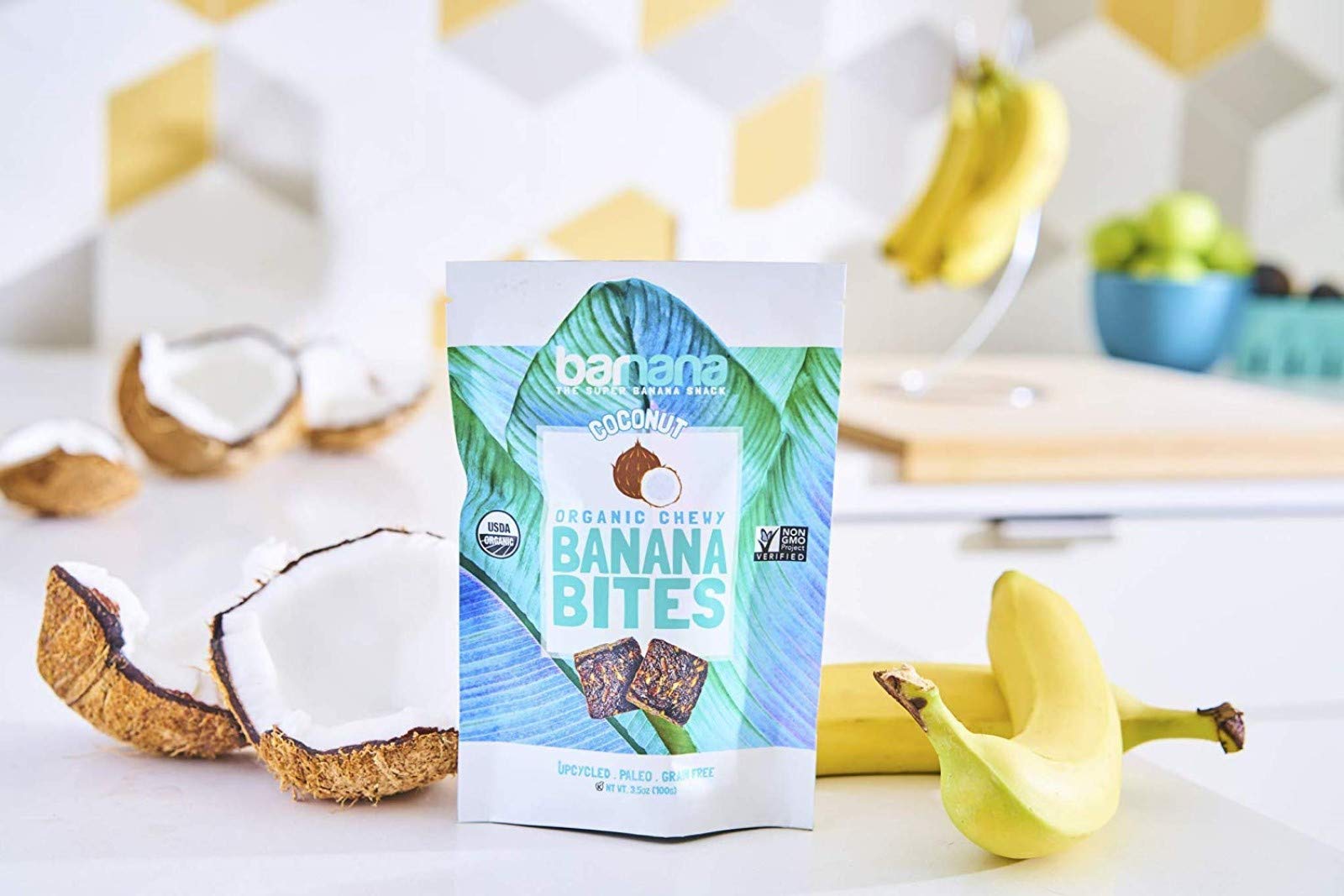 Barnana Organic Chewy Banana Bites - Coconut - 3.5 Ounce, 3 Pack Bites - Delicious Potassium Rich Banana Snacks - Lunch Dinner Sports Hiking Natural Snack - Whole 30, Paleo, Vegan