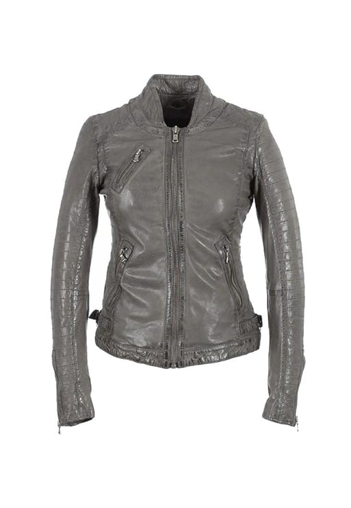 Oakwood Lederjacke Women Hall New 61682 Grau