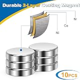 Wukong 15x4mm Round Magnets 10 Pack NiCuNi Coated Strong Fridge Whiteboard view 2