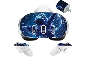 VR Headset Galaxy Helmet Skin and Accessories Stickers Kit Compatible with Quest 3 Skin Vinyl Protective Cover Decal Compatib