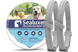 PONLEE JOBUIZ Flea Collar for Dogs, Flea and Tick Collar for Dogs, 8-Month Long Lasting Protection for Large Dogs, Safe Natural Ingredients Flea Prevention for Dogs, Dog Flea & Tick Control (2 Collars)