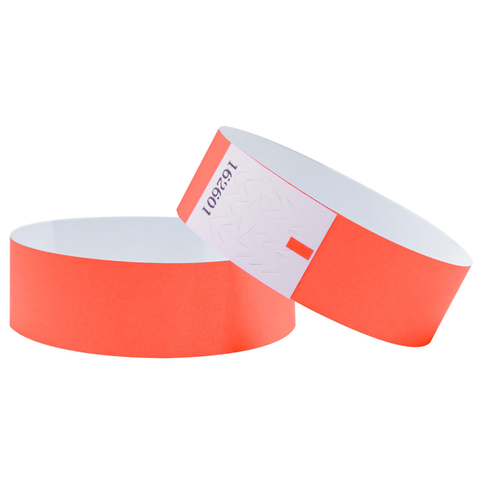 L LIKED 500 Pcs Numbered Wristbands for Events, Waterproof Paper Neon Wristbands Party Bands Entrance Wrist Bands for Events Music Festival Concert Contest (Neon Red)