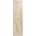 SmartStandard 24in x 84in Sliding Barn Wood Door Pre-Drilled Ready to Assemble, DIY Unfinished Solid Spruce Wood Panelled Slab, Interior Single Door Only, Natural, K-Frame (Fit 4FT Rail)