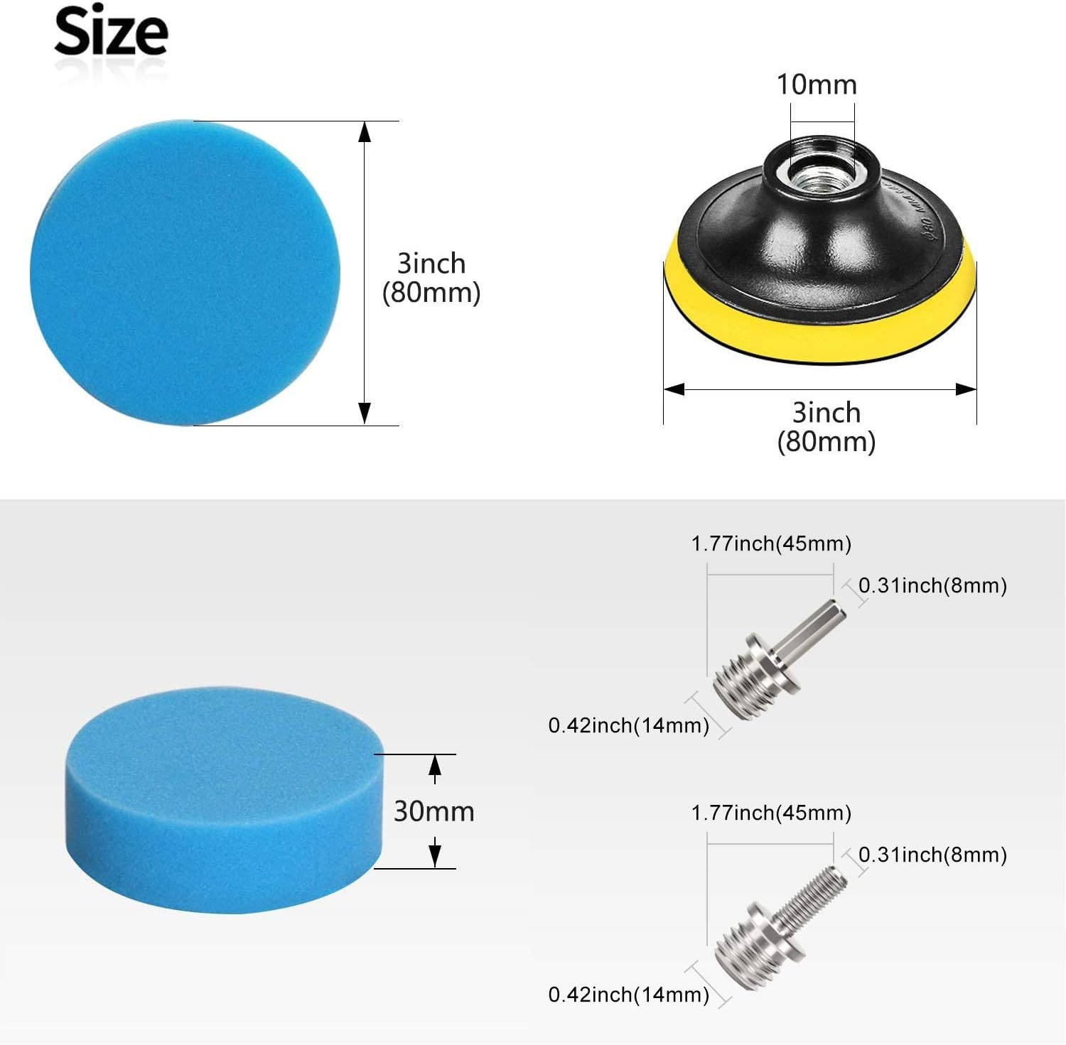 SPTA polishing Sponge, Foam, Mix Colour, 80 mm - Image 3