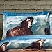 HIG 3D Comforter Set Twin - 2 Piece 3D Running Texas Wild Horse Print Comforter Set Twin Size (D06) - Box Stitched, Soft, Breathable, Hypoallergenic, Fade Resistant -Includes 1 Comforter, 1 Sham