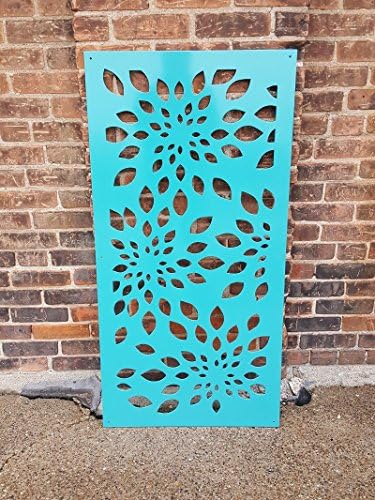Privacy Screen Metal Garden Fence Decor Art - FlowerBurst1