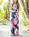 Womens Summer Casual Beach Dress Floral A Line Maxi Long Dresses with Belt Blue Medium