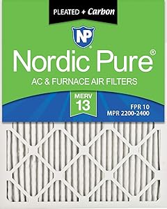 Nordic Pure 18x20x1 MERV 13 Plus Carbon Pleated AC Furnace Air Filters, 12 PACK, 12 PACK (Renewed)