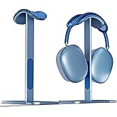 MaGrnce Headphone Stand for Airpods Max with Sleep Mode Aluminum Headphone Holder with Anti-Slip Base & Protective Leather Pad for Home/Game Room/Shop Headphone Storage/Display (Sky Blue)