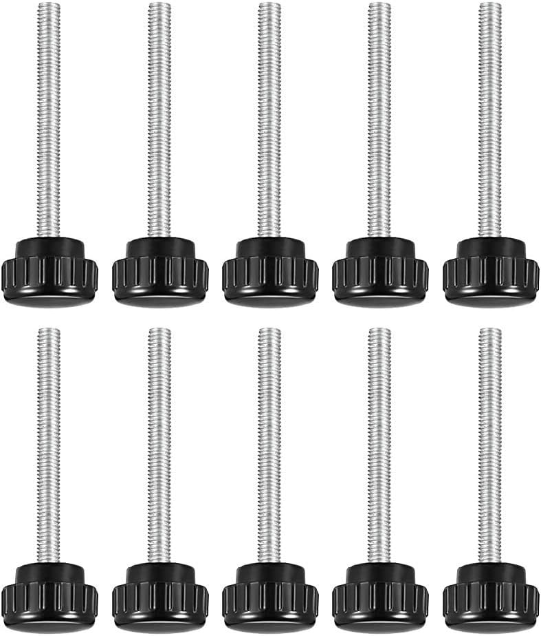 MACHSWON Knurled Clamping Knobs Grip for Saw Drill Press Lathe and Routing Jigs Packaging Machinery Printing Equipment Screw on Type Plastic Threaded Hand Bolt Knobs M5 x 50mm 10pcs