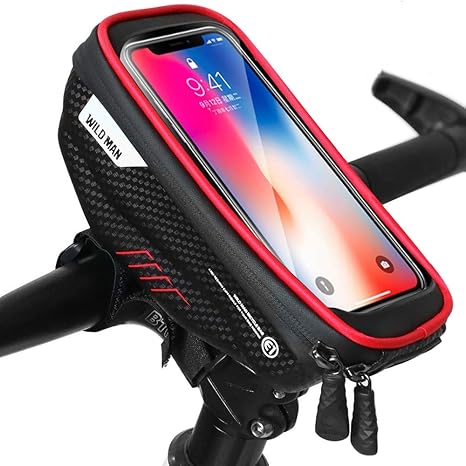 Happyroom Fahrrad Rahmentasche Wasserdicht Fahrradtasche Lenkertasche Handyhalter Oberrohrtasche für iPhone 8 Plus/X/XS Max/X