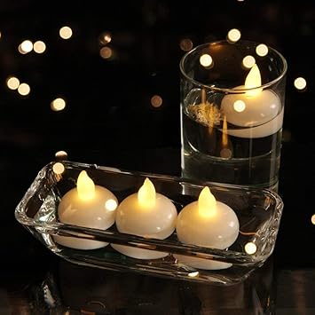 pack de 24 velas velas flotantes impermeables sin llama funciona con pilas velas de te flotantes color amarillo para bodas fiestas centros de