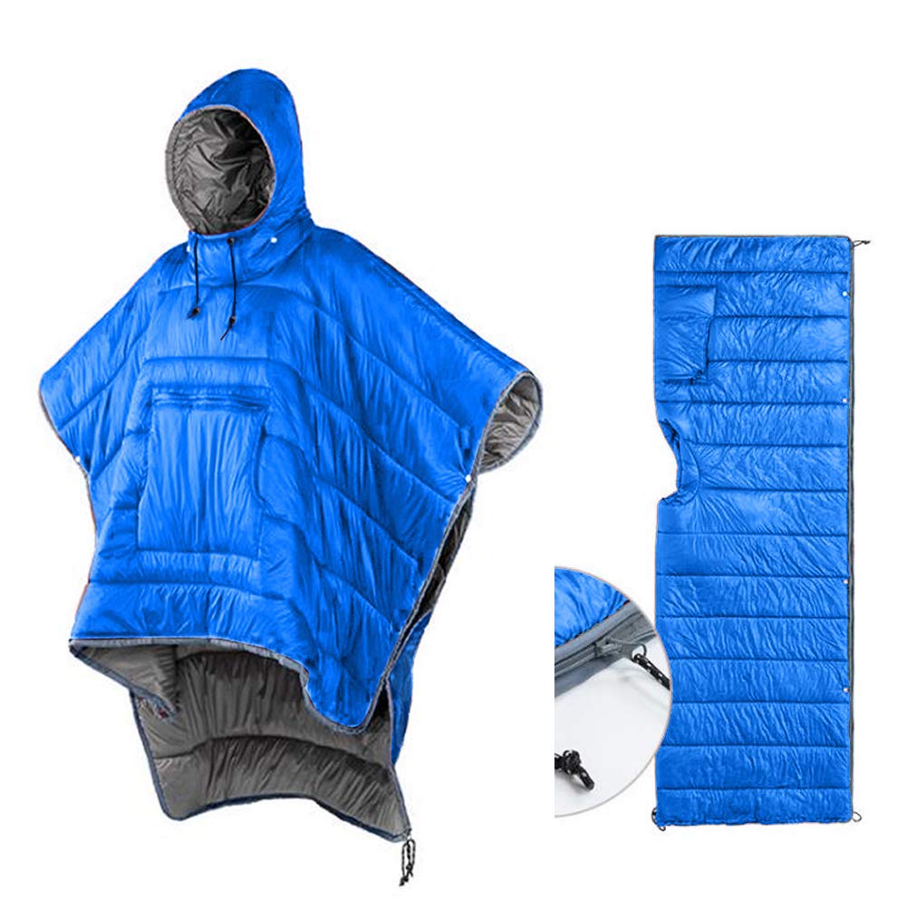 Sleeping Bag Cloak Winter Camping Poncho Wearable hooded Blanket Lazy Quilt Lounge Blanket Warm Jacket for Men Women
