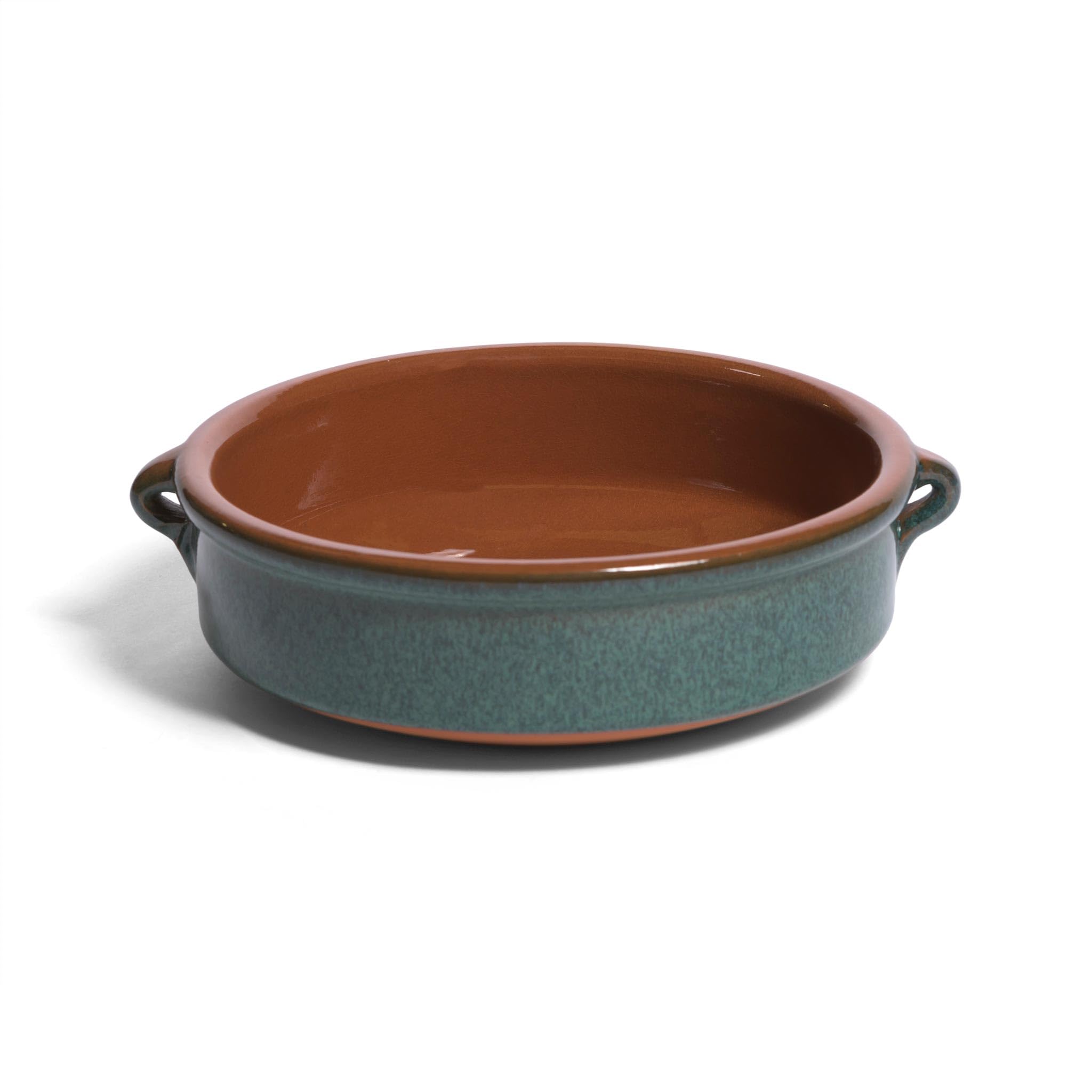 Amazing Cookware 25cm Terracotta Round Dish in 'Peacock Green