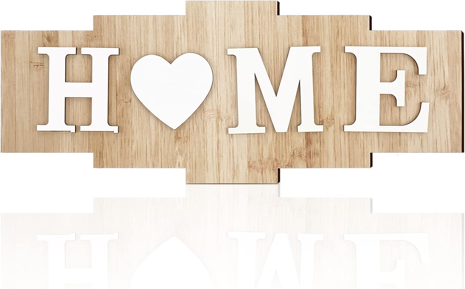 Home Signs for Home Decor, Wood Home Sign, Home Heart Rustic Wall Decor, Sweet Farmhouse Wooden Wall Sign Decoration Wood Letters Ornament for Bedroom, Living Room, Wedding Decor (Natural Color)