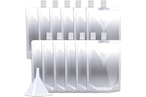 NexLevVac 12PCS 16OZ Plastic Flasks with Spout, Clear and Reusable Drinking Bags with Funnel for Beverage,Leak-Proof Food Grade Drink Liquid Pouches for Travel Outdoor Sports Concert Cruise Events