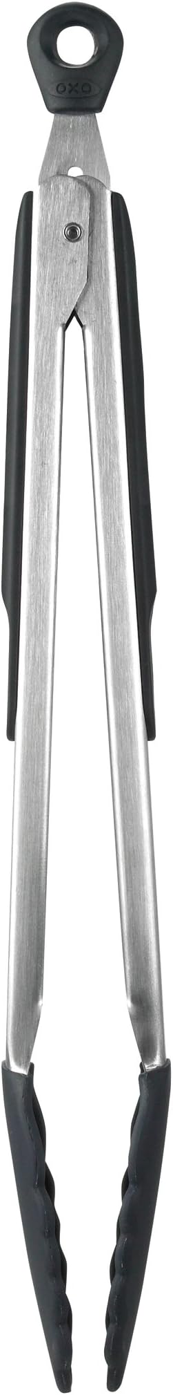 OXO Good Grips Locking Tongs with Silicone Heads 30cm Black