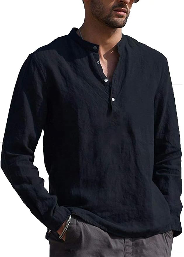 Langarmshirt Herren Hemd Tops Herren Casual Winter  Produktbild-Vorschau 5