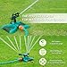 Vocti Garden Sprinkler,Lawn Sprinkler, Automatic 360°Three Arm Sprinkler Rotating with Speed & Range Control, Hose Sprinkler Head, Water Sprinklers Lawns Irrigation System, 3600 SQ FT Coverage