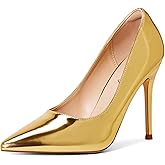Elisabet Tang Women's High Heels Pumps Closed Pointed Toe Stiletto 4inch Heels Classic Office Special Dressy Wedding Pump Shoes