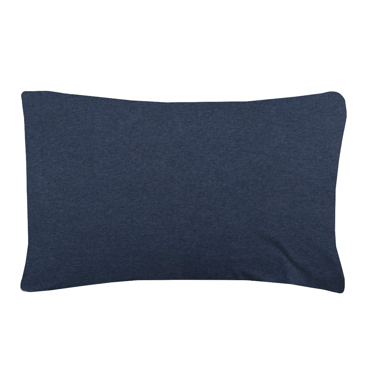 Sleepdown Jersey Melange Housewife Standard Pillowcase Pair Pack Warm Cosy Easy Care Plain Yarn Dyed Pillow Cover Bed Linen - 50cm x 75cm (Standard (50x75 cm), Dark Blue)
