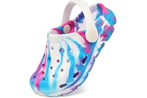Cubufly Toddler Kids Clogs Garden Shoes for Boys Girls Marbled Tie Dye Water Shoes Slip on Sandals