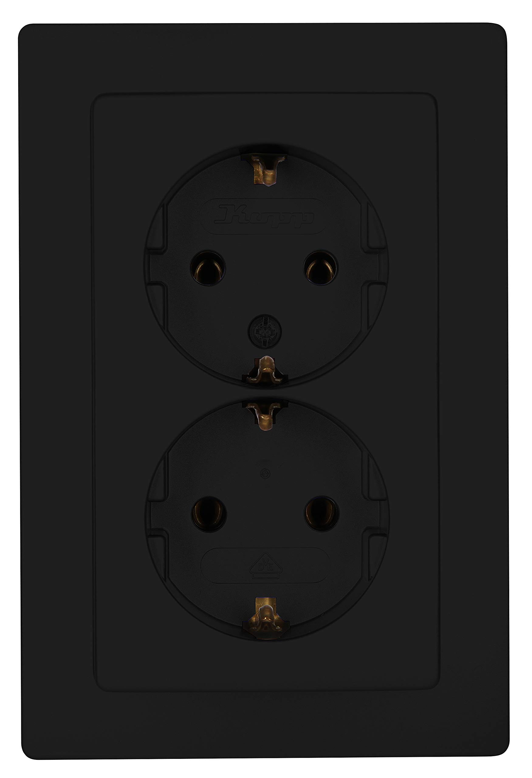Kopp Paris 920950089 2-Way Socket with Raised Touch Protection Matte Black