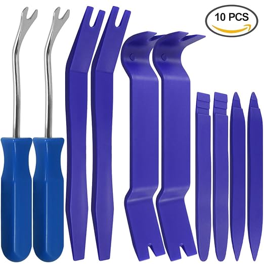 Auto Trim Removal Tools Kit Set of 10 pcs, SourceTon Car Panel Dash Radio Removal Installer Pry Tools Kit, Upholstery Removal Kit, Fastener Remover Pry Bar Scraper for Door Trim Molding Dash Panel