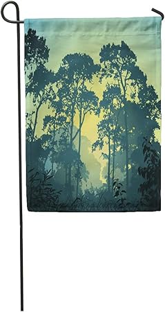 Amazon Com Semtomn 28 X 40 Garden Flag Jungle Forest Landscape