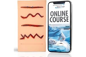 THE APPRENTICE DOCTOR Suture Pad with Emergency Room Wounds Patterns | Practice Suturing Z-Plasty and Other Flap Surgery Wound Closure Methods | Perfect Addition for Your Suture Practice Kit