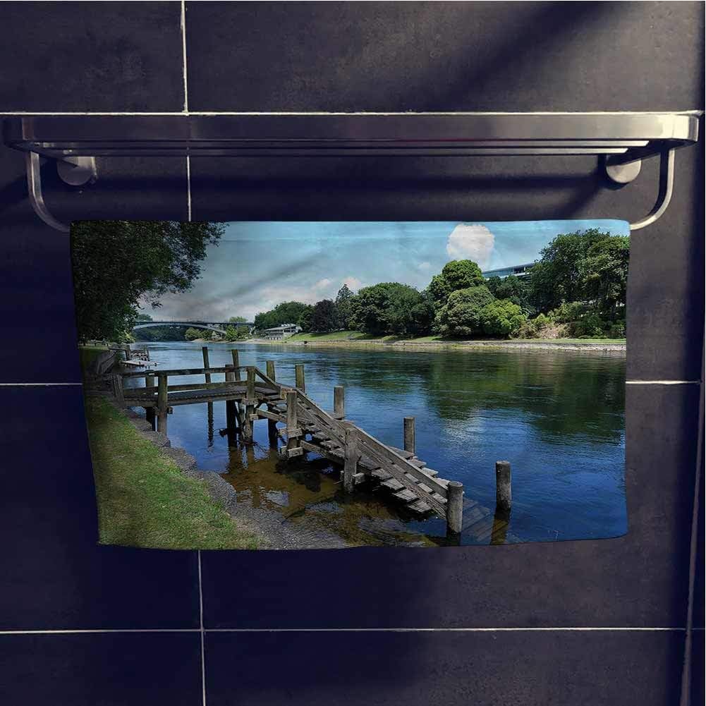 alisoso Outdoor Washcloths Waikato River Hamilton Beach Bath Towels Kitchen W 35 x L 12（inch）