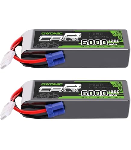 Powerhobby 4S 14.8V 6000mAh 100C Lipo Battery 2-Pack With EC5 Connector