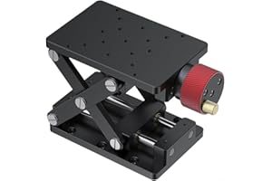 Lifting Platform Z-Axis Lab Jack Elevator with Manual Lift, 55mm Max Height, Aluminum Alloy with Hard Anodizing, Compact Opti