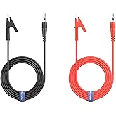 ALLmeter Banana Plug to Alligator Clip Test Lead Cable 1.2m 20A PVC Insulated for Multimeter and Electrical Testing