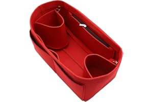 LEXSION Felt Purse Organizer Insert Zipper Pocket with Two Removeable Bottle Holder