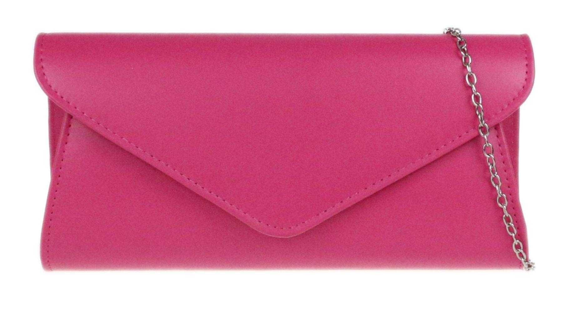 Girly Handbags Womens Plain Clutch Bag - Fuchsia