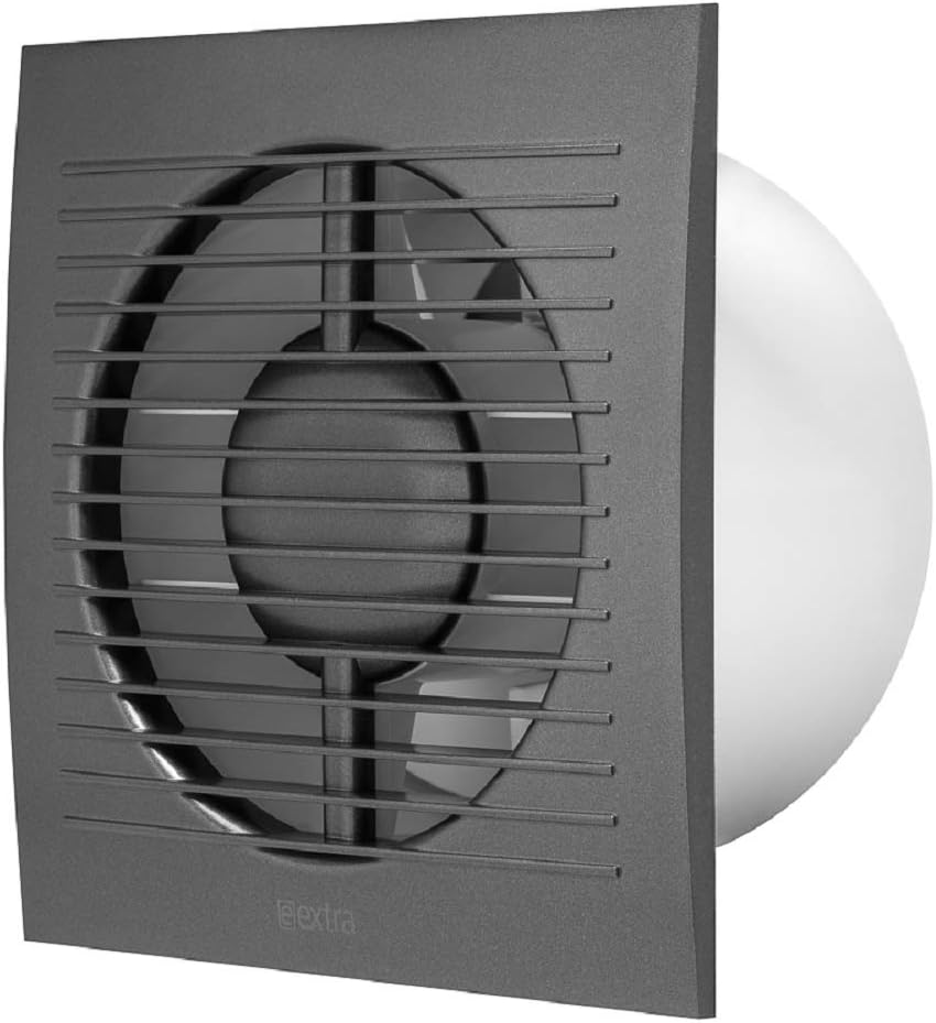 Ventilador de pared para baño, 125 mm de diámetro, con temporizador